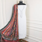 Georgette White Unstitched Suit